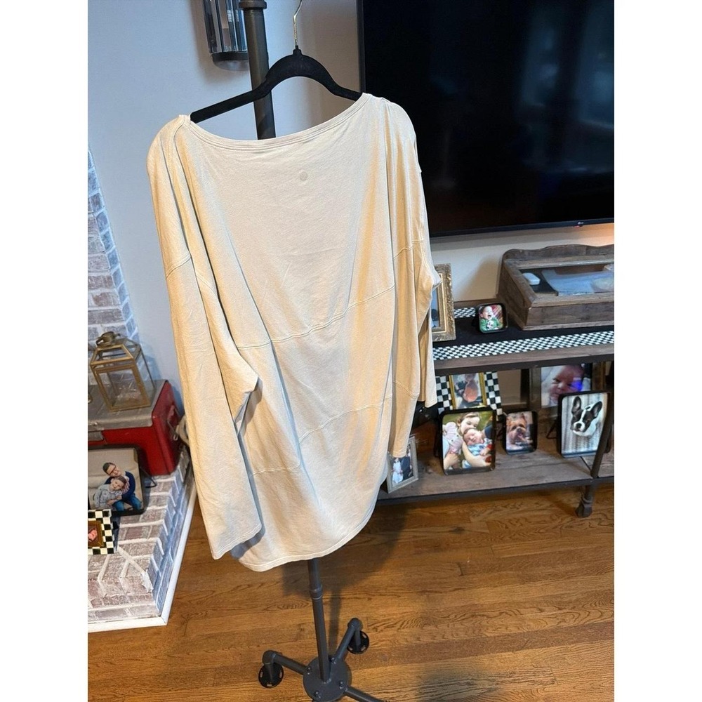 Lululemon Back in Action Long Sleeve Shirt in a neutral beige 18